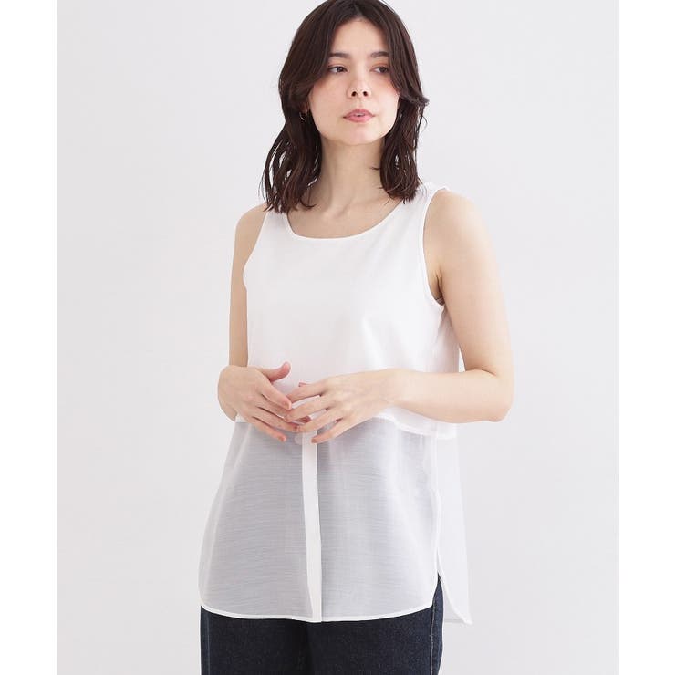 ホワイト(101) | レイヤードドッキングタンクトップ【洗濯機OK】 | OPAQUE.CLIP