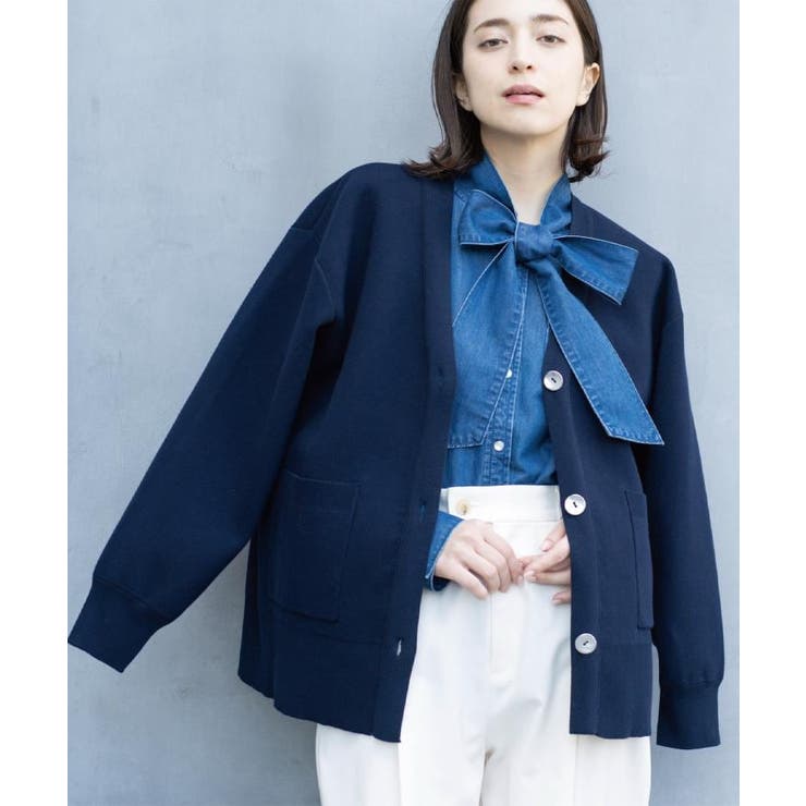 Vネックミドルニットカーディガン【洗濯機OK】 | OPAQUE.CLIP | 詳細画像9 