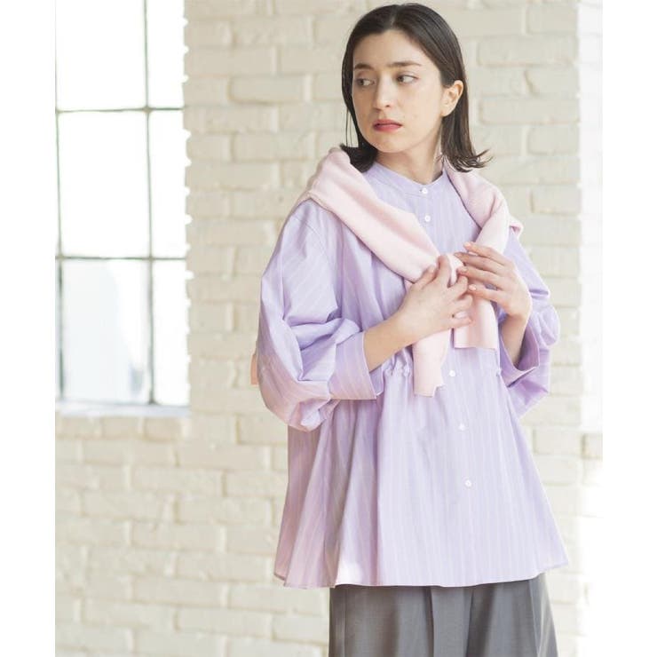 ストライプペプラムデザインブラウス【洗濯機OK】 | OPAQUE.CLIP | 詳細画像4 