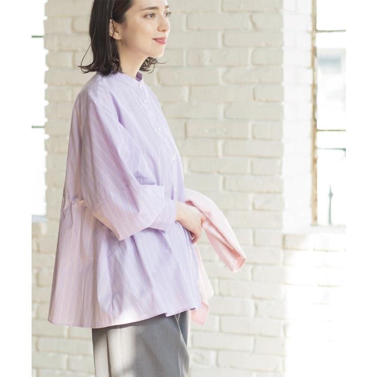 ストライプペプラムデザインブラウス【洗濯機OK】 | OPAQUE.CLIP | 詳細画像6 