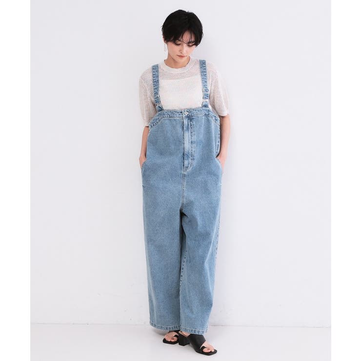 デニムサロペット【洗濯機ＯＫ】 | OPAQUE.CLIP | 詳細画像1 