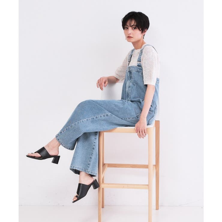 デニムサロペット【洗濯機ＯＫ】 | OPAQUE.CLIP | 詳細画像3 