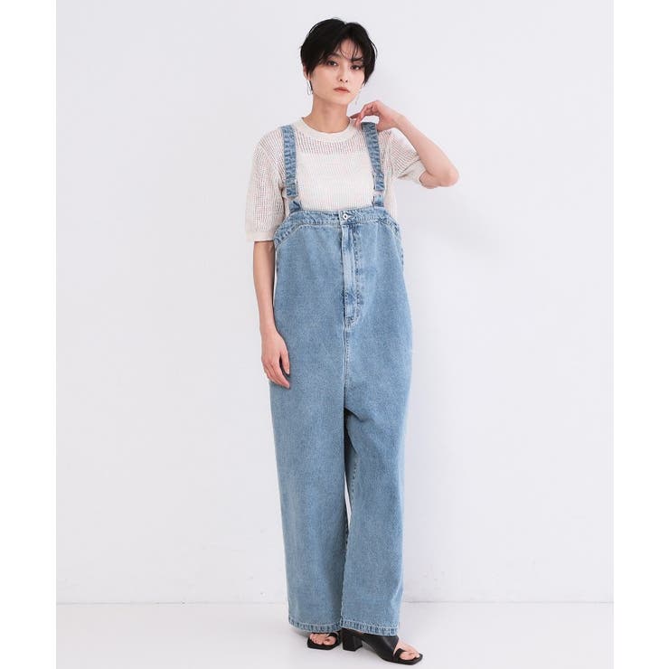 ブルー(091) | デニムサロペット【洗濯機ＯＫ】 | OPAQUE.CLIP