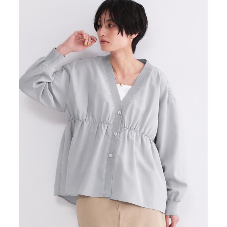 ブラウス風Vネックカーディガン【洗濯機OK】 | OPAQUE.CLIP | 詳細画像42 