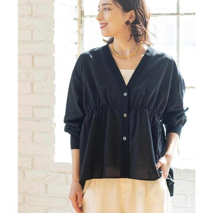 ブラウス風Vネックカーディガン【洗濯機OK】 | OPAQUE.CLIP | 詳細画像5 