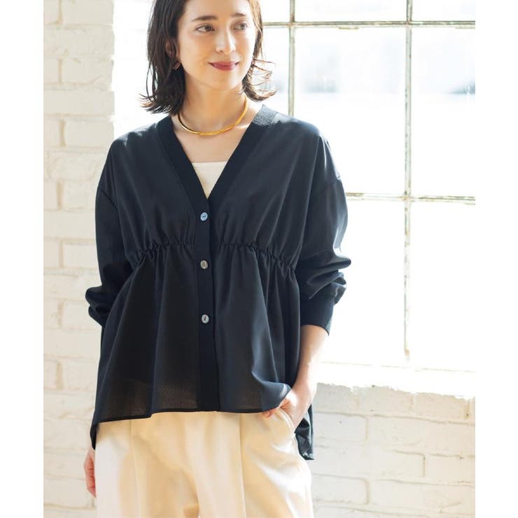 ブラウス風Vネックカーディガン【洗濯機OK】 | OPAQUE.CLIP | 詳細画像7 