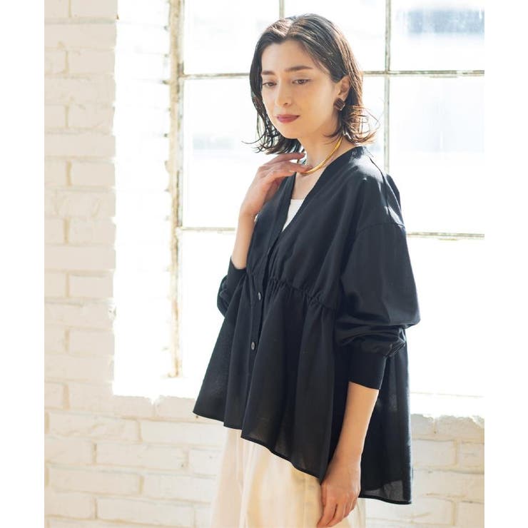 ブラウス風Vネックカーディガン【洗濯機OK】 | OPAQUE.CLIP | 詳細画像8 