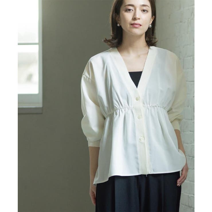 ブラウス風Vネックカーディガン【洗濯機OK】 | OPAQUE.CLIP | 詳細画像10 