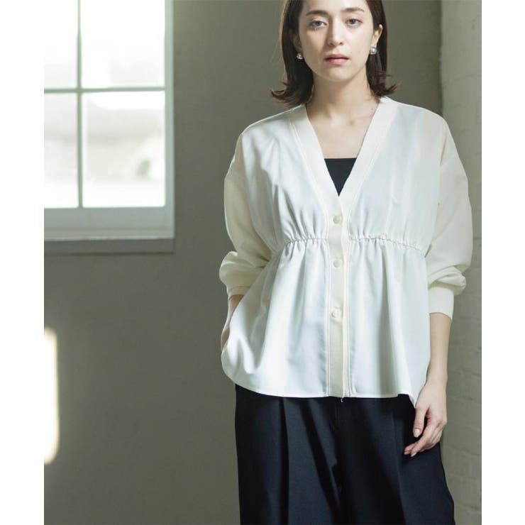 ブラウス風Vネックカーディガン【洗濯機OK】 | OPAQUE.CLIP | 詳細画像12 