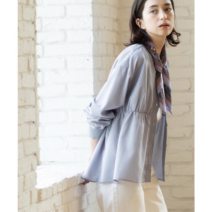 グレー(012) | ブラウス風Vネックカーディガン【洗濯機OK】 | OPAQUE.CLIP