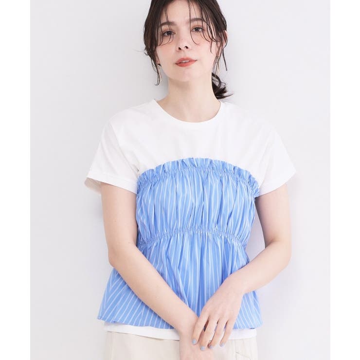 ブルー(591) | ビスチェドッキングTシャツ【洗濯機OK】 | OPAQUE.CLIP