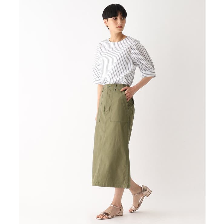 オーガニックコットン混 ベイカースカート【洗濯機洗い可/ストレッチ】 | OPAQUE.CLIP | 詳細画像8 