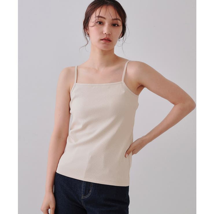 ライトベージュ(051) | コットンリブキャミソール【洗濯機洗い可】 | OPAQUE.CLIP