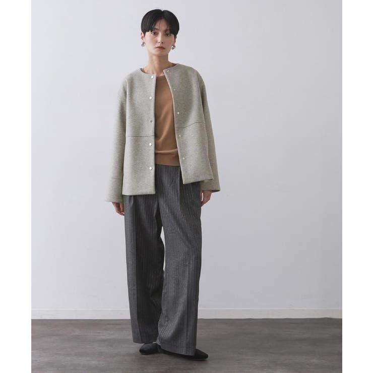 ウールライクメルトンノーカラーコート【洗濯機洗い可】 | OPAQUE.CLIP | 詳細画像35 