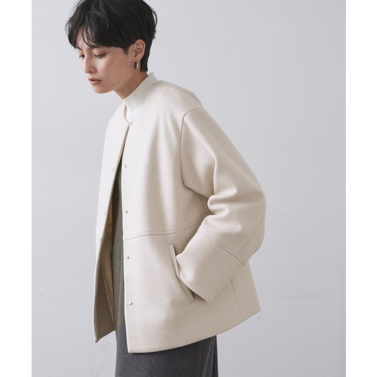 ウールライクメルトンノーカラーコート【洗濯機洗い可】 | OPAQUE.CLIP | 詳細画像45 