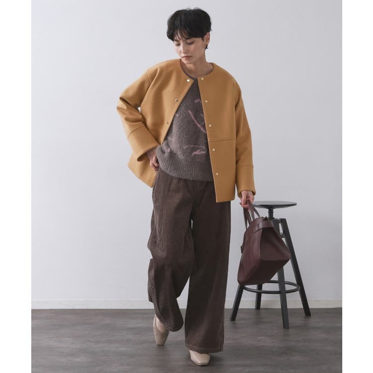 ウールライクメルトンノーカラーコート【洗濯機洗い可】 | OPAQUE.CLIP | 詳細画像52 