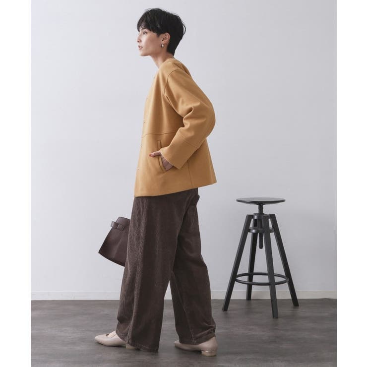 ウールライクメルトンノーカラーコート【洗濯機洗い可】 | OPAQUE.CLIP | 詳細画像53 