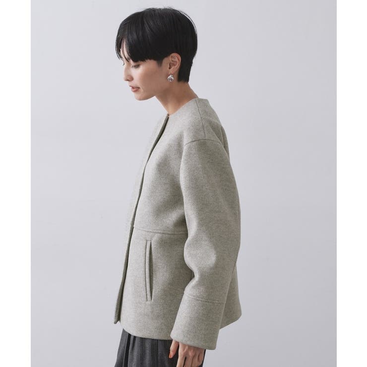 ウールライクメルトンノーカラーコート【洗濯機洗い可】 | OPAQUE.CLIP | 詳細画像57 