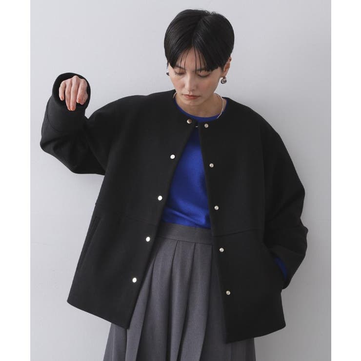 ウールライクメルトンノーカラーコート【洗濯機洗い可】 | OPAQUE.CLIP | 詳細画像38 