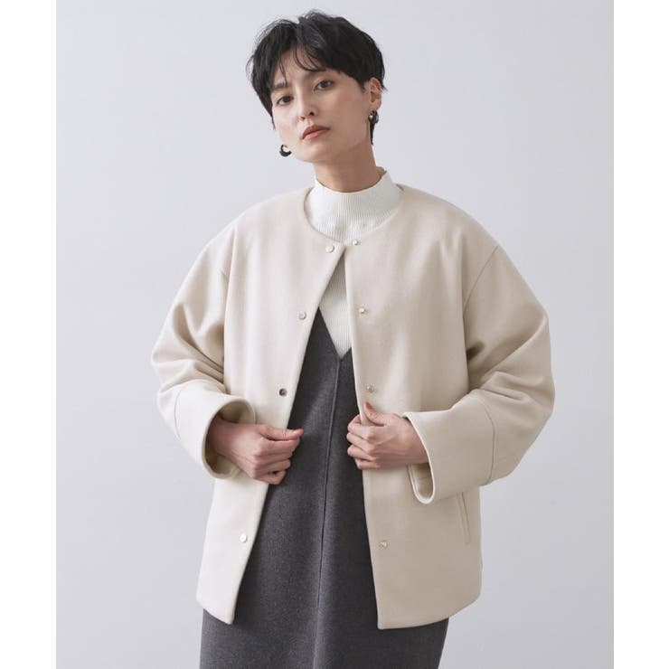 ウールライクメルトンノーカラーコート【洗濯機洗い可】 | OPAQUE.CLIP | 詳細画像44 