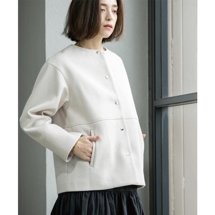 ウールライクメルトンノーカラーコート【洗濯機洗い可】 | OPAQUE.CLIP | 詳細画像19 