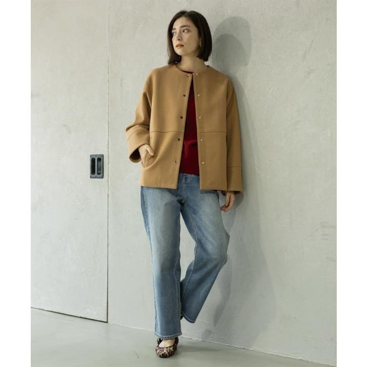 ウールライクメルトンノーカラーコート【洗濯機洗い可】 | OPAQUE.CLIP | 詳細画像31 