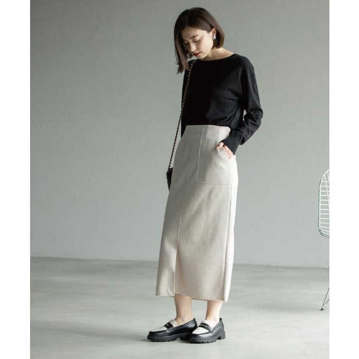 ウールライクタイトスカート【洗濯機洗い可】《8col》 | OPAQUE.CLIP | 詳細画像18 