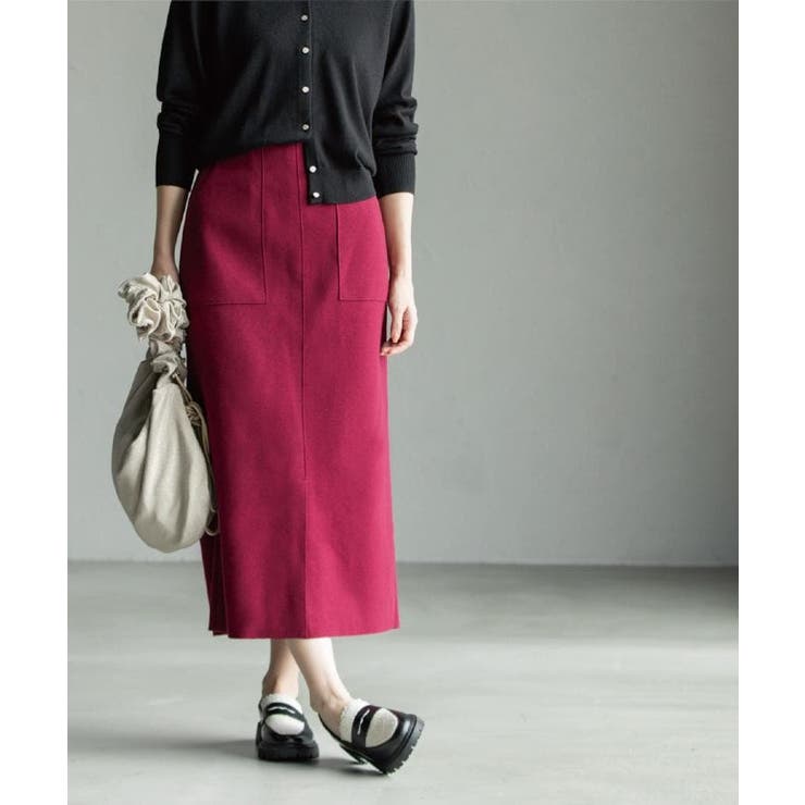 ボルドー(064) | ウールライクタイトスカート【洗濯機洗い可】《8col》 | OPAQUE.CLIP