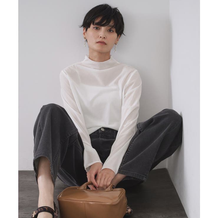 シアーハイネックトップス【洗濯機OK】 | OPAQUE.CLIP | 詳細画像1 