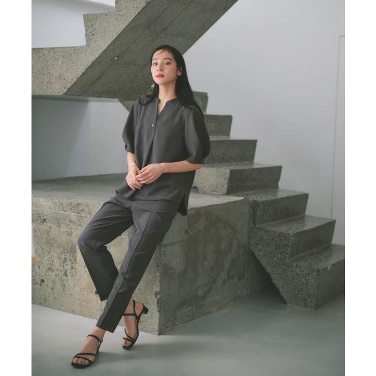 美脚イージーテーパードパンツ【洗濯機OK 防シワ加工 ストレッチ】《SS～LL | OPAQUE.CLIP | 詳細画像3 