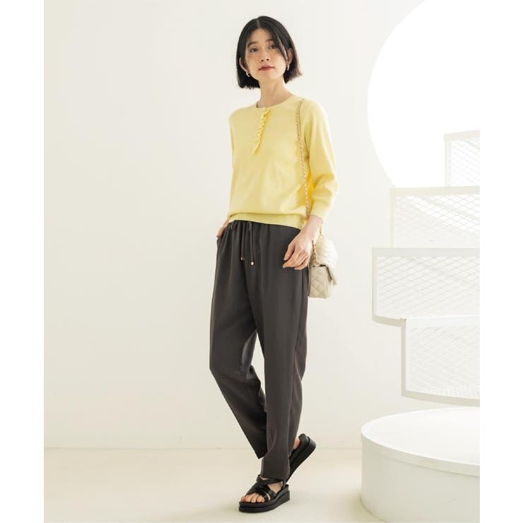 美脚イージーテーパードパンツ【洗濯機OK 防シワ加工 ストレッチ】《SS～LL | OPAQUE.CLIP | 詳細画像8 