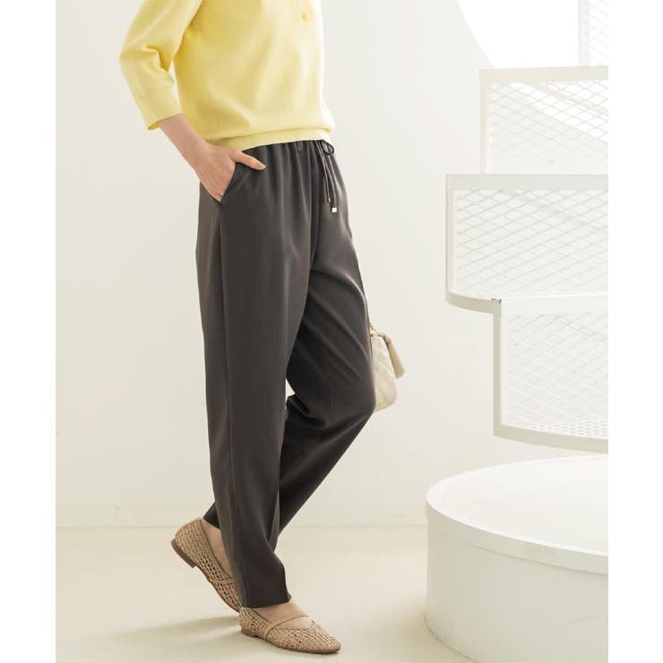 チャコールグレー(014) | 美脚イージーテーパードパンツ【洗濯機OK 防シワ加工 ストレッチ】《SS～LL | OPAQUE.CLIP