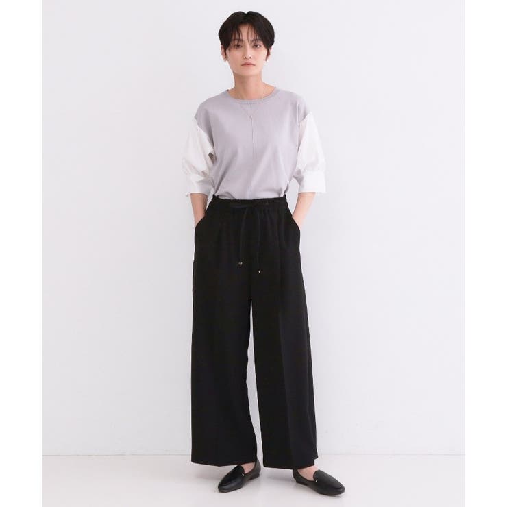 美脚イージーワイドパンツ【洗濯機OK 防シワ加工 ストレッチ】《SS～LL | OPAQUE.CLIP | 詳細画像39 