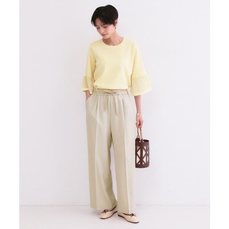 美脚イージーワイドパンツ【洗濯機OK 防シワ加工 ストレッチ】《SS～LL | OPAQUE.CLIP | 詳細画像44 