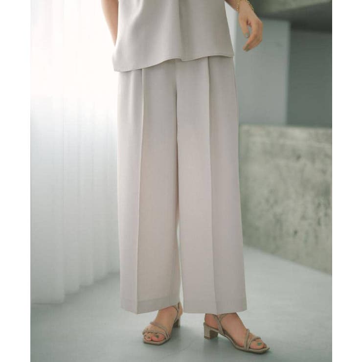 美脚イージーワイドパンツ【洗濯機OK 防シワ加工 ストレッチ】《SS～LL | OPAQUE.CLIP | 詳細画像1 