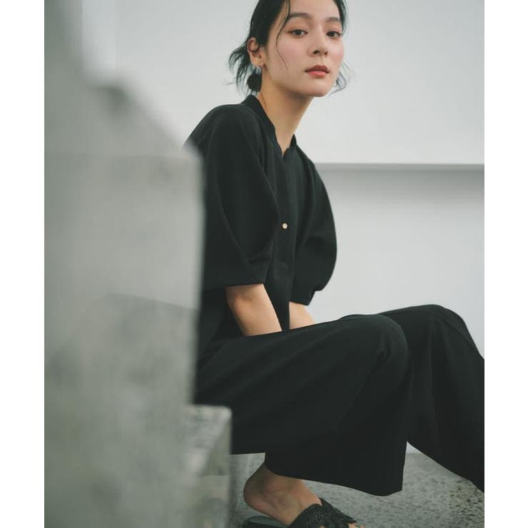 美脚イージーワイドパンツ【洗濯機OK 防シワ加工 ストレッチ】《SS～LL | OPAQUE.CLIP | 詳細画像5 