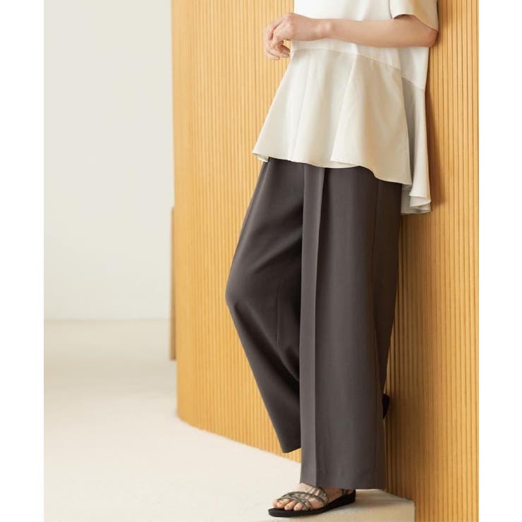 美脚イージーワイドパンツ【洗濯機OK 防シワ加工 ストレッチ】《SS～LL | OPAQUE.CLIP | 詳細画像9 