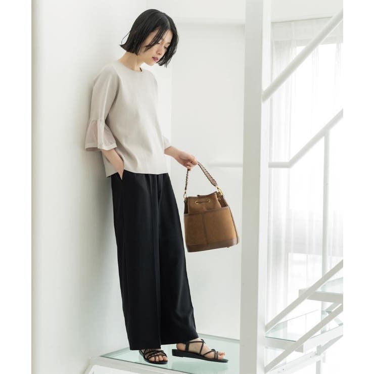 美脚イージーワイドパンツ【洗濯機OK 防シワ加工 ストレッチ】《SS～LL | OPAQUE.CLIP | 詳細画像14 