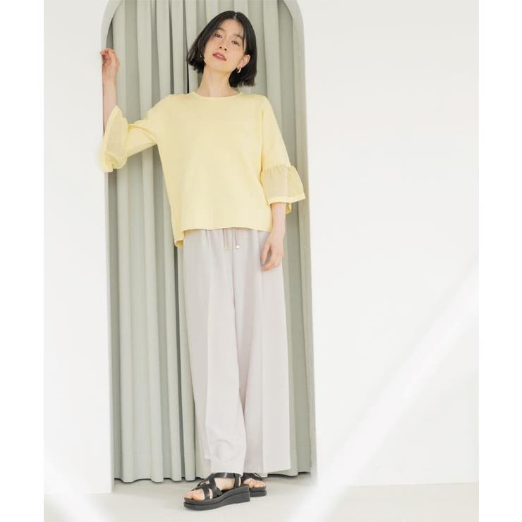 美脚イージーワイドパンツ【洗濯機OK 防シワ加工 ストレッチ】《SS～LL | OPAQUE.CLIP | 詳細画像16 