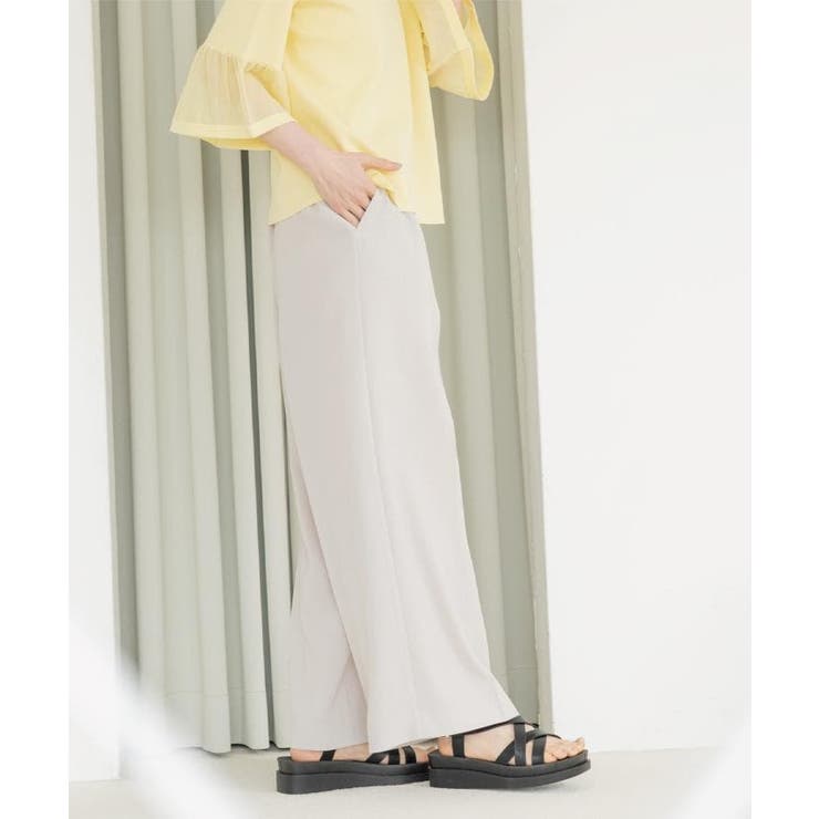 美脚イージーワイドパンツ【洗濯機OK 防シワ加工 ストレッチ】《SS～LL | OPAQUE.CLIP | 詳細画像17 