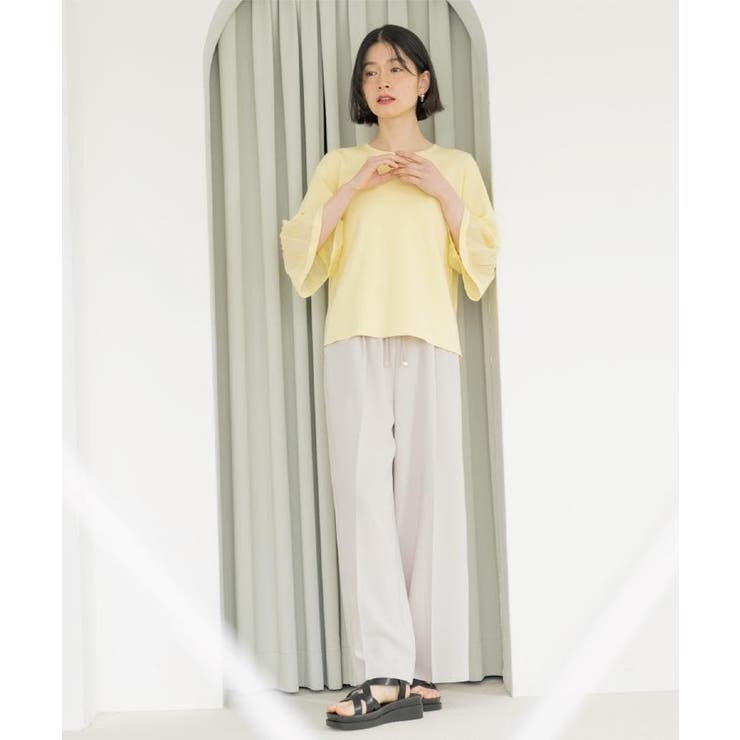 美脚イージーワイドパンツ【洗濯機OK 防シワ加工 ストレッチ】《SS～LL | OPAQUE.CLIP | 詳細画像18 