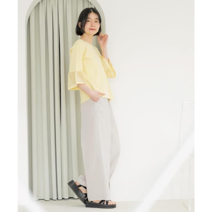 美脚イージーワイドパンツ【洗濯機OK 防シワ加工 ストレッチ】《SS～LL | OPAQUE.CLIP | 詳細画像19 