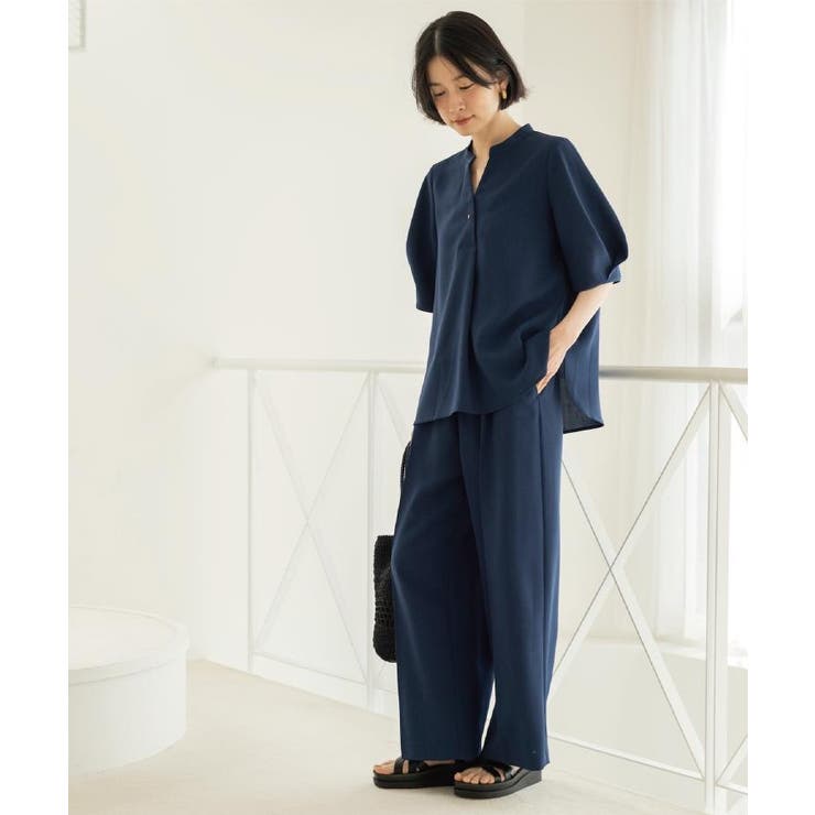 美脚イージーワイドパンツ【洗濯機OK 防シワ加工 ストレッチ】《SS～LL | OPAQUE.CLIP | 詳細画像20 