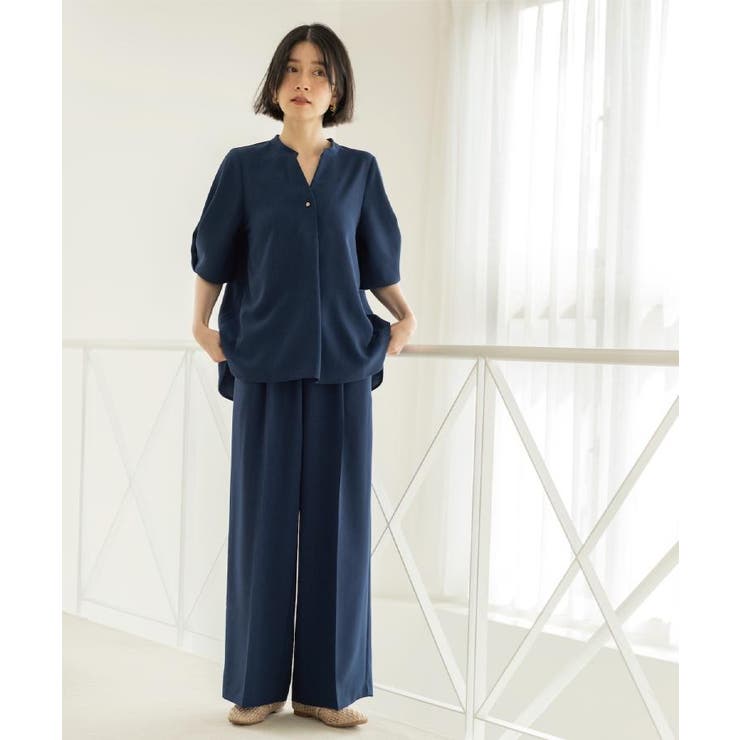 美脚イージーワイドパンツ【洗濯機OK 防シワ加工 ストレッチ】《SS～LL | OPAQUE.CLIP | 詳細画像21 