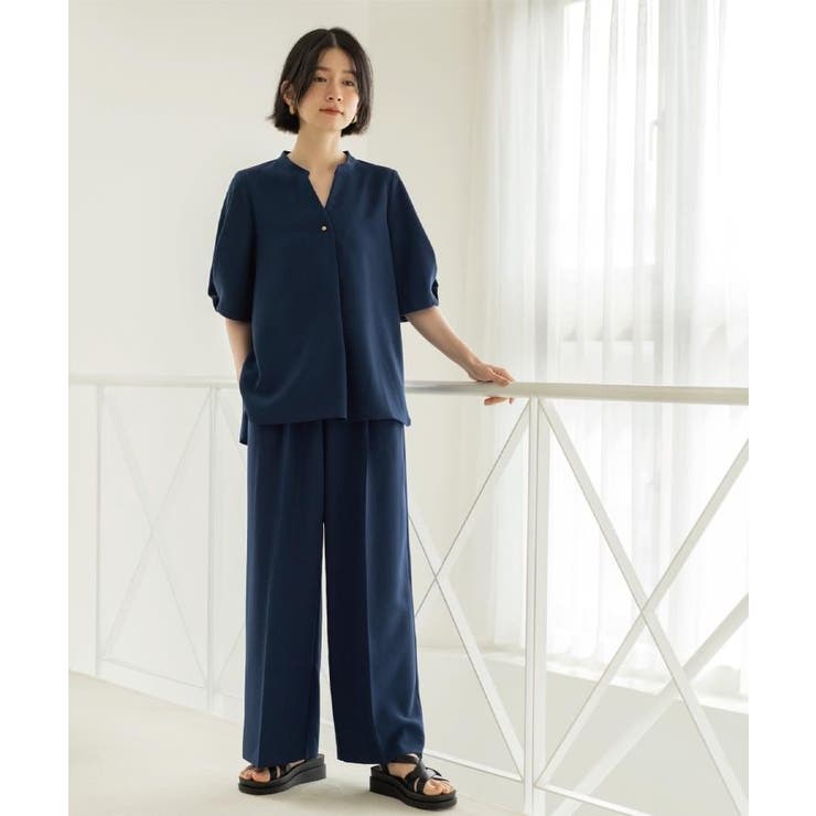 美脚イージーワイドパンツ【洗濯機OK 防シワ加工 ストレッチ】《SS～LL | OPAQUE.CLIP | 詳細画像22 