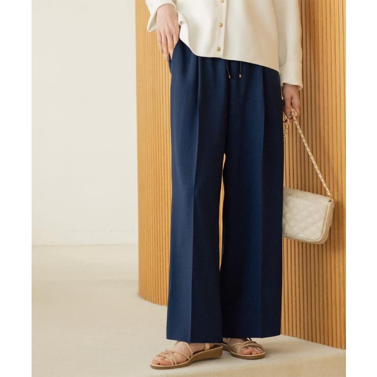 美脚イージーワイドパンツ【洗濯機OK 防シワ加工 ストレッチ】《SS～LL | OPAQUE.CLIP | 詳細画像23 