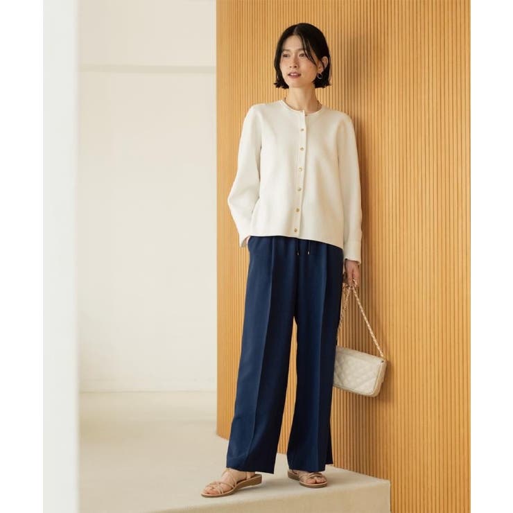 美脚イージーワイドパンツ【洗濯機OK 防シワ加工 ストレッチ】《SS～LL | OPAQUE.CLIP | 詳細画像26 