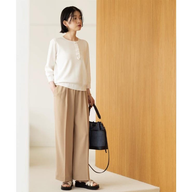 美脚イージーワイドパンツ【洗濯機OK 防シワ加工 ストレッチ】《SS～LL | OPAQUE.CLIP | 詳細画像29 