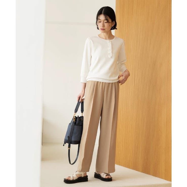 美脚イージーワイドパンツ【洗濯機OK 防シワ加工 ストレッチ】《SS～LL | OPAQUE.CLIP | 詳細画像30 