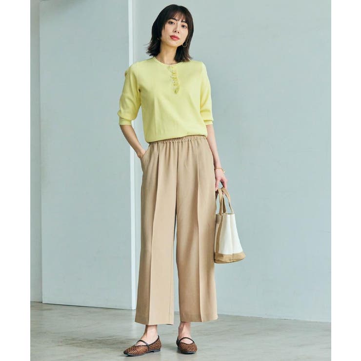 美脚イージーワイドパンツ【洗濯機OK 防シワ加工 ストレッチ】《SS～LL | OPAQUE.CLIP | 詳細画像31 